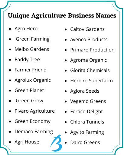 Unique agriculture business names