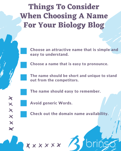 Things to consider when choosing a name for your biology blog