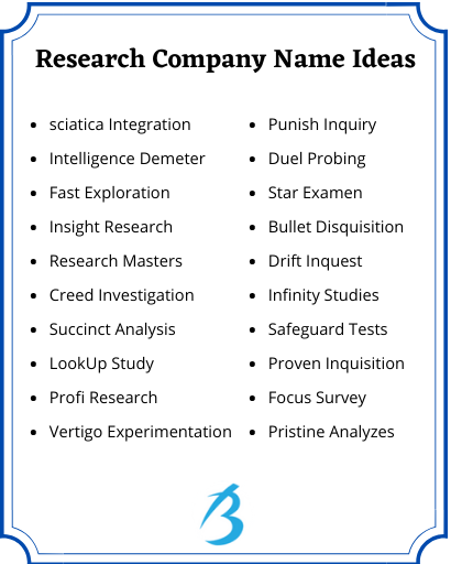 Research Company Names