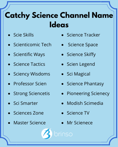 Catchy Science Channel Name Ideas