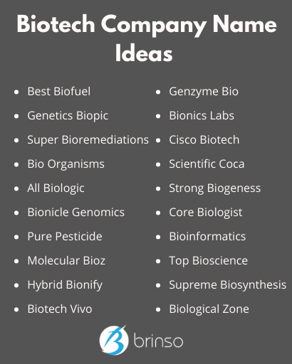 Biotech Company Name Ideas