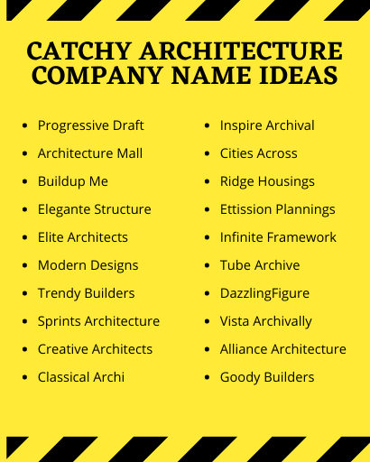 Catchy Architecture Company Name Ideas