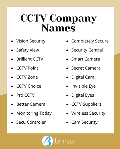 CCTV Company Name Suggestions
