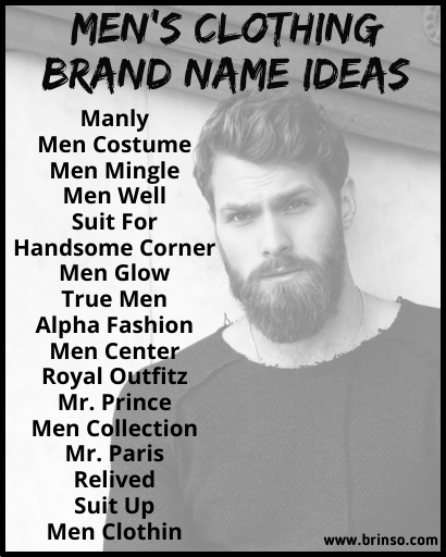 mens clothing brand name ideas