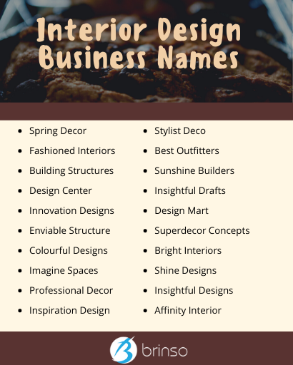 Interior Design Firm Name Ideas