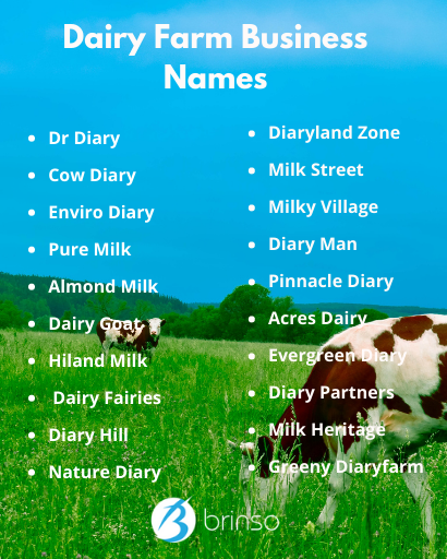 Dairy Farm Business Names