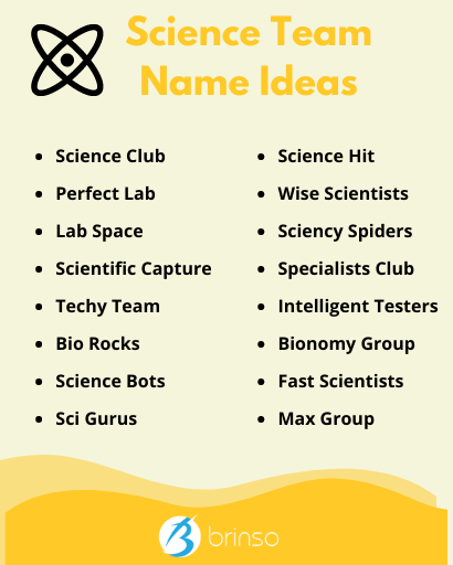 Science Team Name Ideas