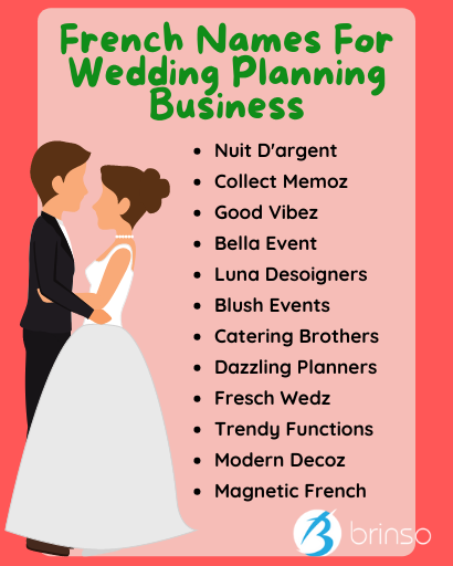 French Names For Wedding Planning Business