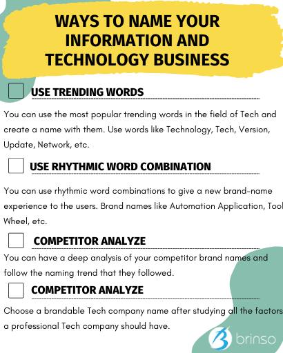 Ways To Name Your Information and Technology Business