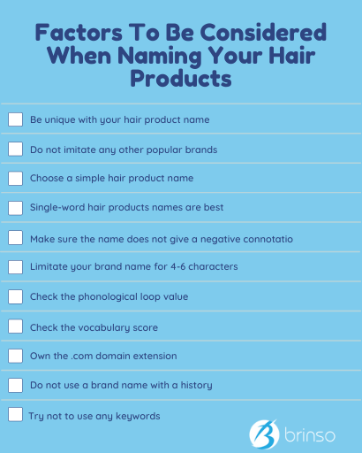 Factors To Be Considered When Naming Your Hair Products