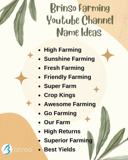 Farming YouTube Channel Name Ideas