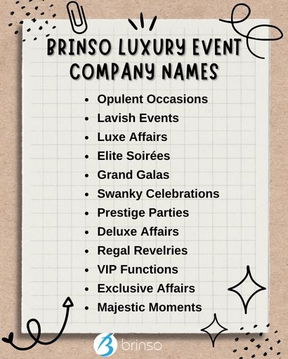 Luxury Event Company Names